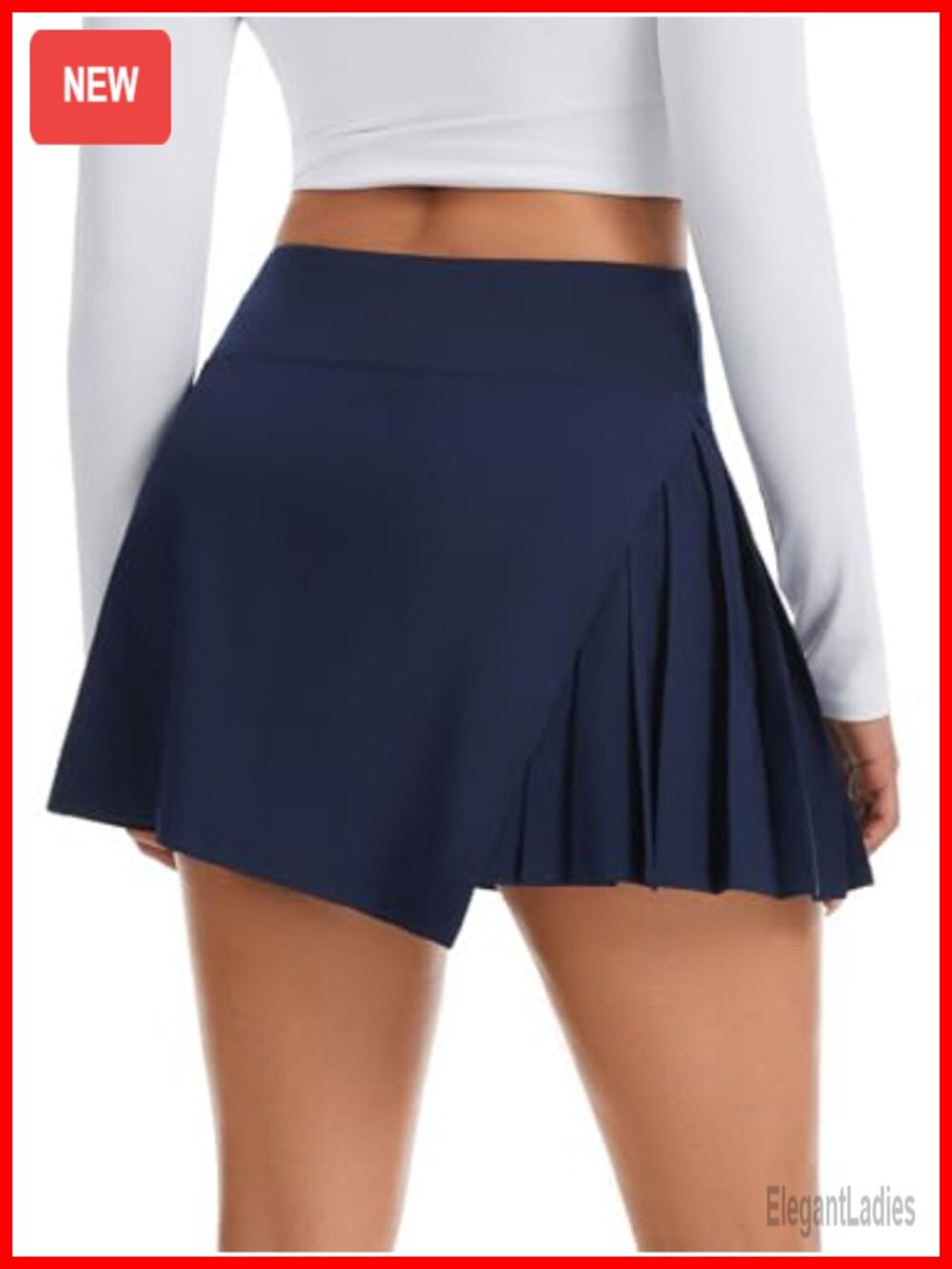 Women's High Waisted Pleated Tennis Skort with Pockets and Built-in Shorts